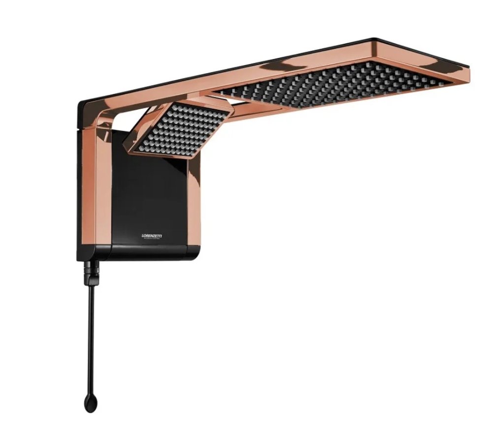 CHUVEIRO ACQUA DUO 7800W PRETO/ROSE-GOLD LORENZETTI
