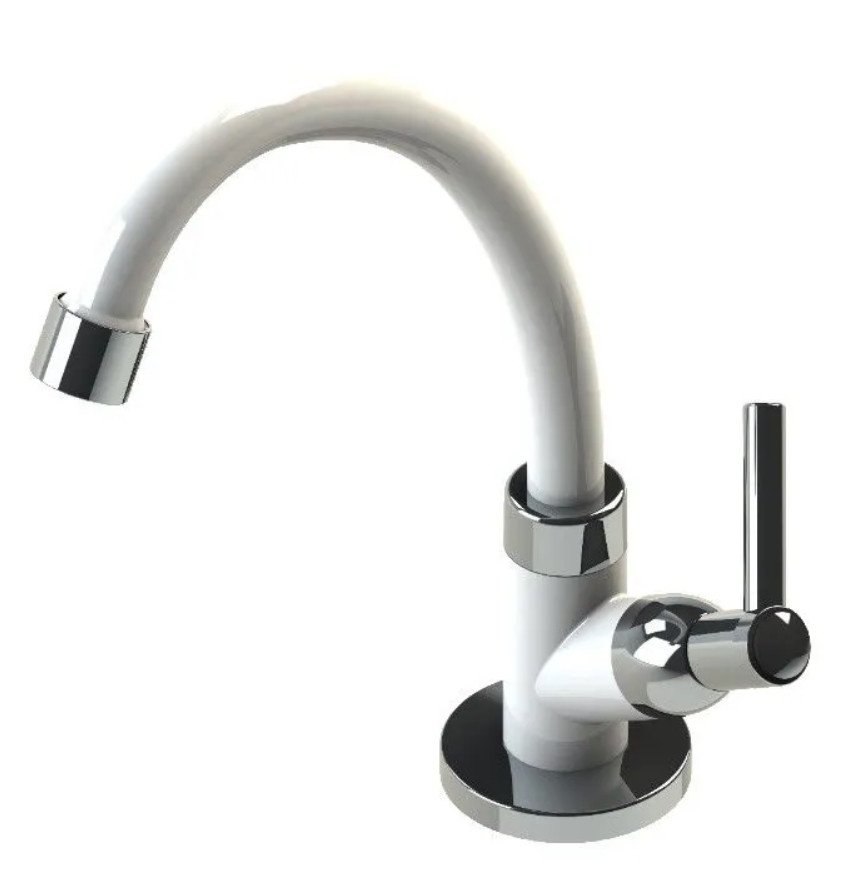 TORNEIRA COZINHA MESA 1168 C70 BRANCO/CROMADO INJET