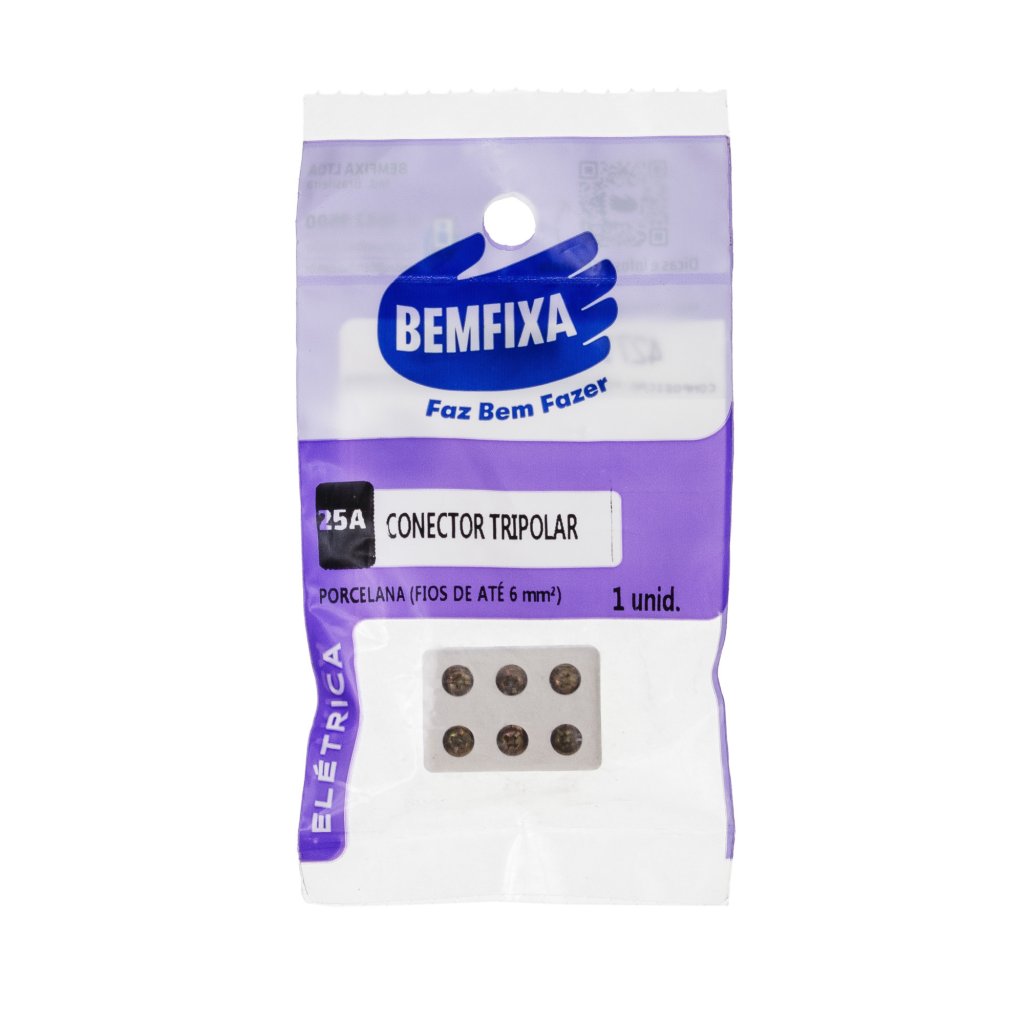 CONECTOR PORCELANA PARA CABO  06MM BEMFIXA