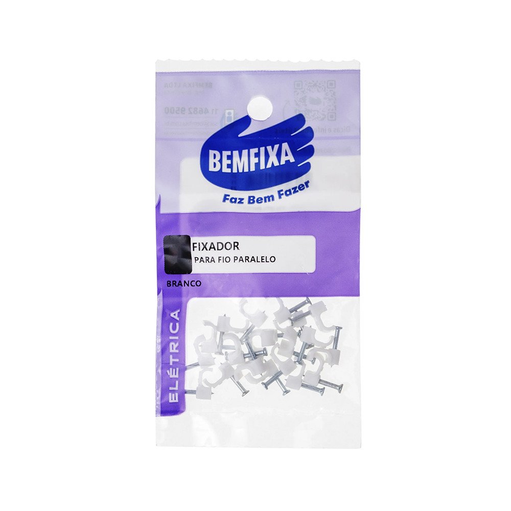 FIXADOR PARA FIO N3 BRANCO 20PC BEMFIXA