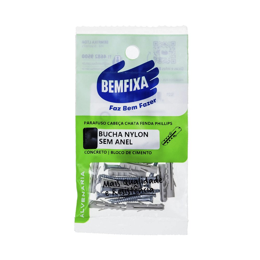 PARAFUSO CHATA PHILIPS COM BUCHA 10MM 5PC BEMFIXA
