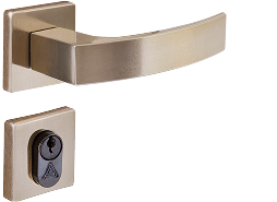 FECHADURA 4201 QUADRATTA CURVA EXTERNA BRONZE LATONADO ALIANCA