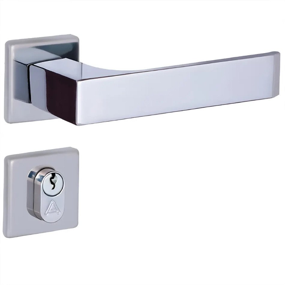 FECHADURA 4301 QUADRATTA RETA EXTERNA CROMADO ALIANCA