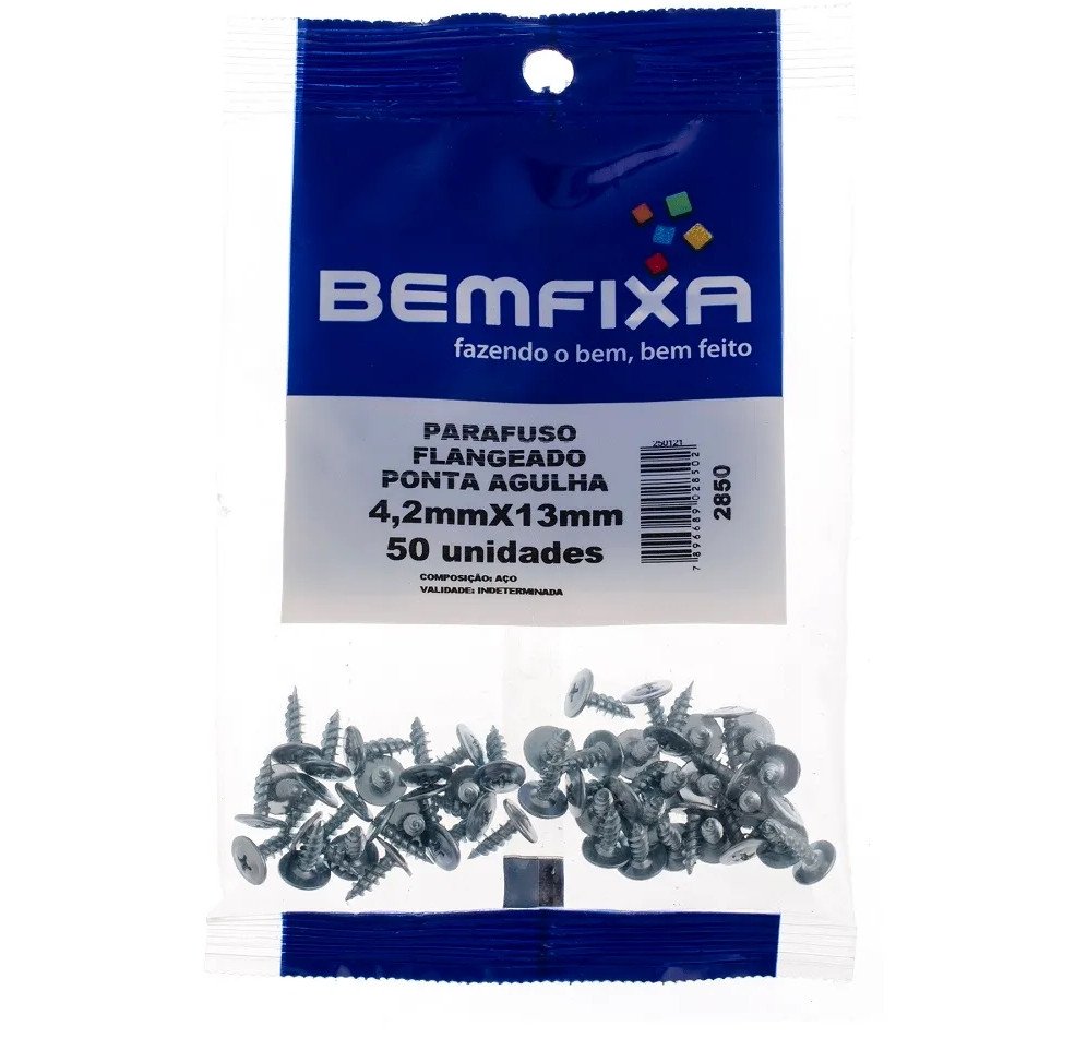 PARAFUSO FLANG AGULHA 4.2X13 50PC BEMFIXA