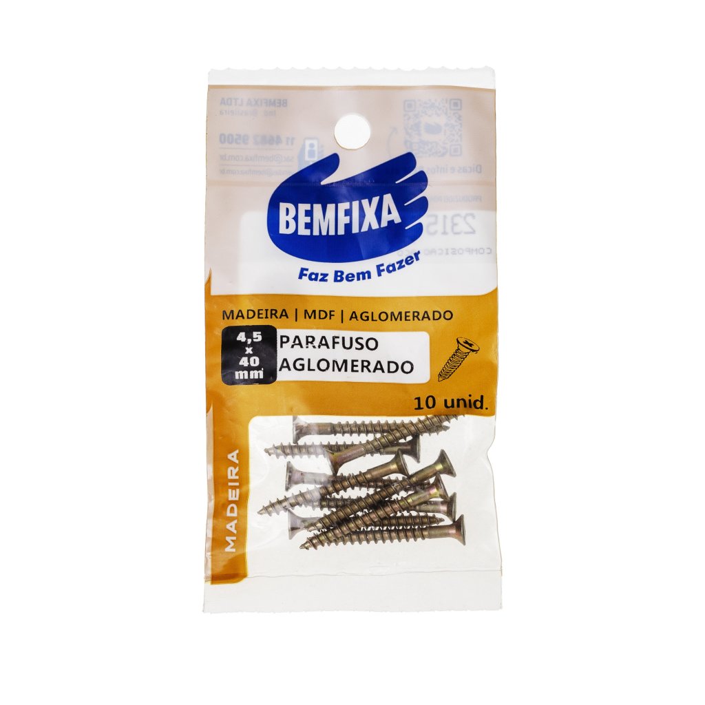 PARAFUSO MADEIRA PHILIPS 4.5X50MM 10PC BEMFIXA