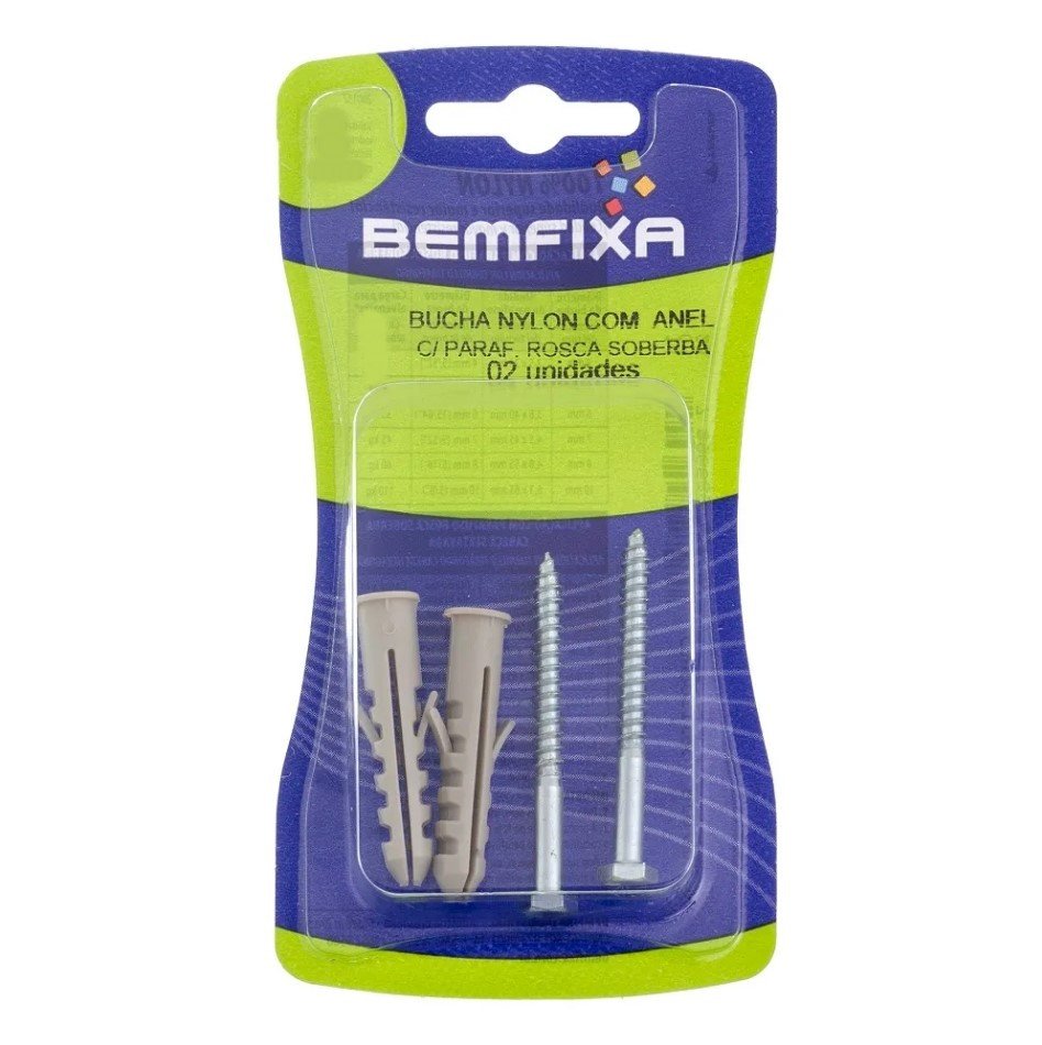 PARAFUSO SEXTOVADO COM BUCHA 10MM 2PC BEMFIXA