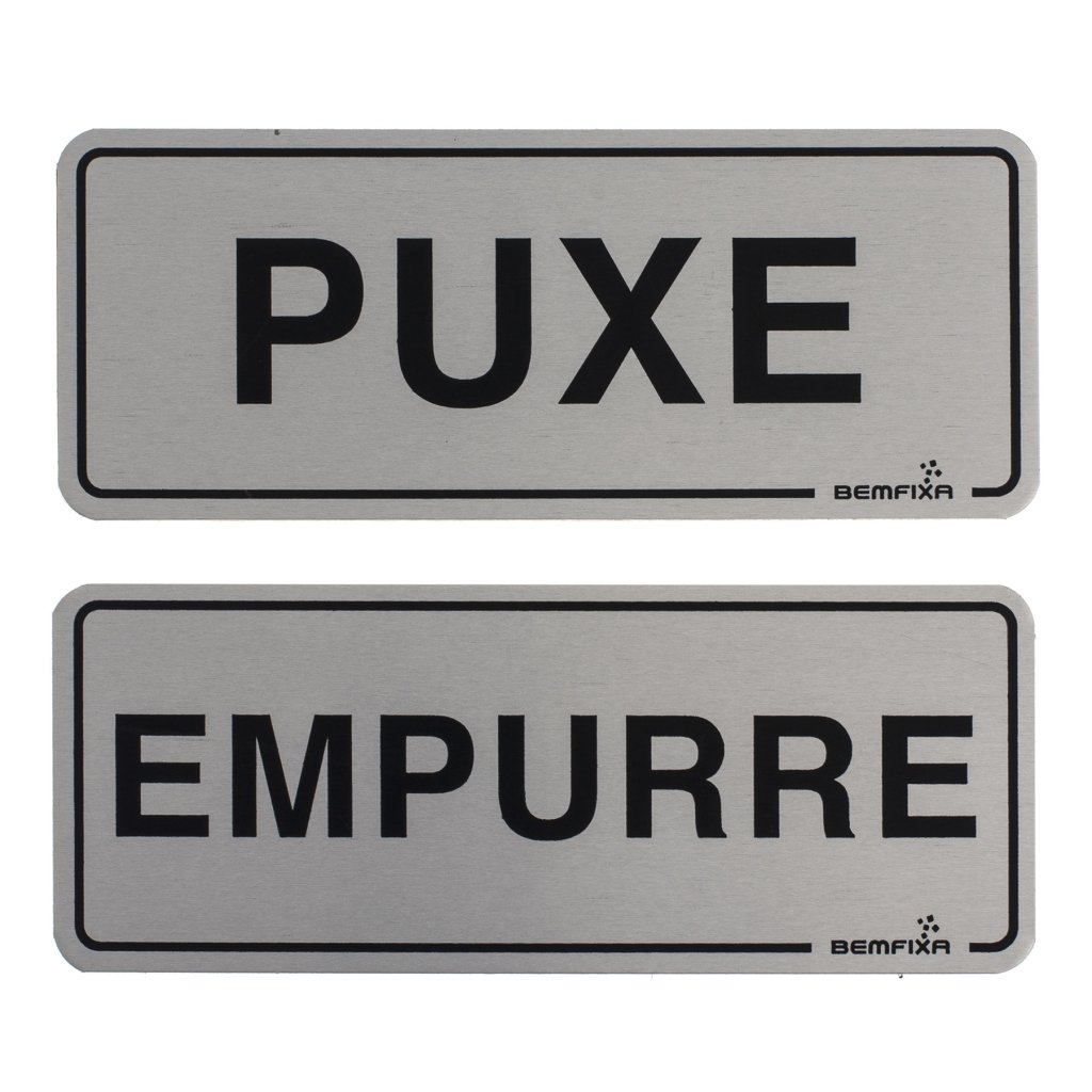 PLACA ALUMINIO 15X15 PUXE/EMPURE 2PC BEMFIXA