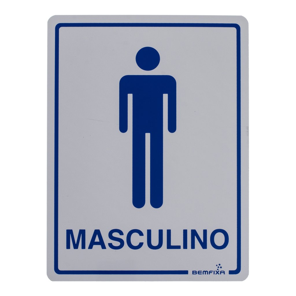 PLACA PLASTICO 15X20 MASCULINO BEMFIXA