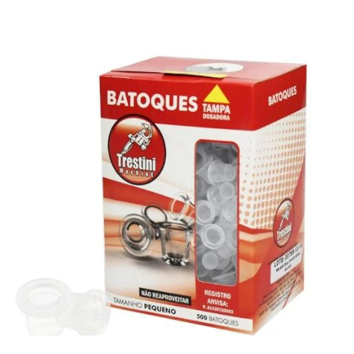 Batoque com base superior (sem base) translucido Trestini - P c/ 500 Un 