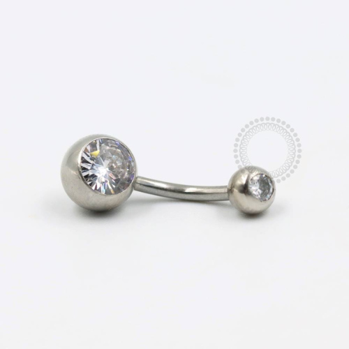 BZ01 Navel Aço 316L - Zircônia Cristal