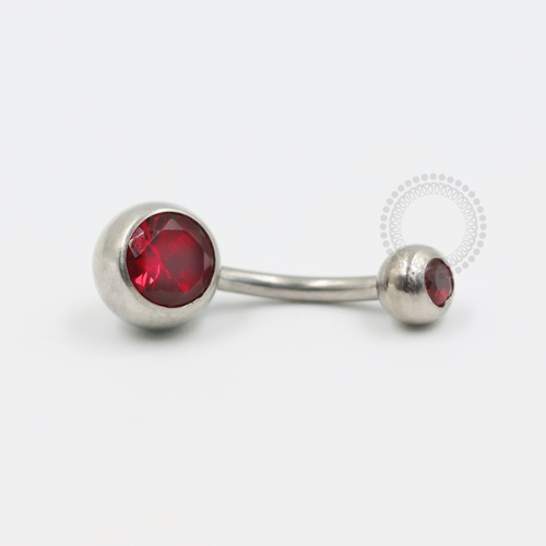 BZ06 Navel Aço 316L - Zircônia Rubi