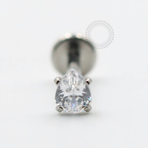 PB107 Labret Aço 316L - Zircônia Cristal