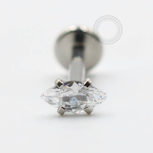 PB109 Labret Aço 316L - Zircônia Cristal