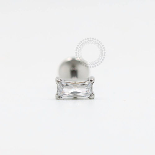 PB114 Labret Aço 316L - Zircônia Cristal 