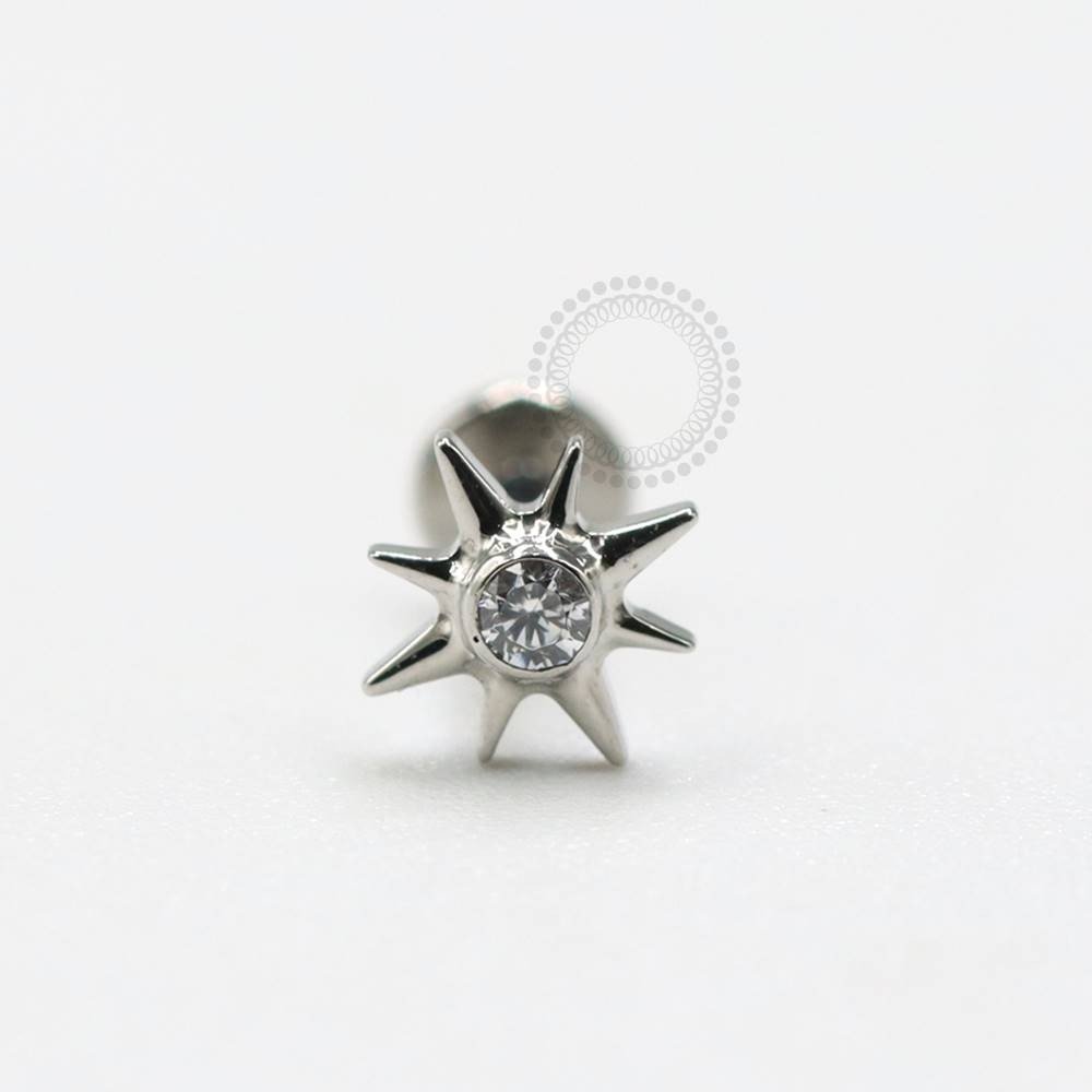 PB118 Labret Aço 316L - Zircônia Cristal
