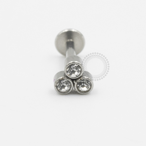 PB66 Labret Aço 316L - Strass Cristal
