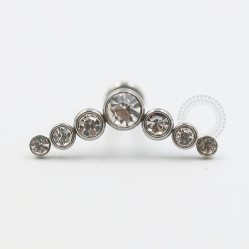 PB74 Labret Aço 316L - Strass Cristal