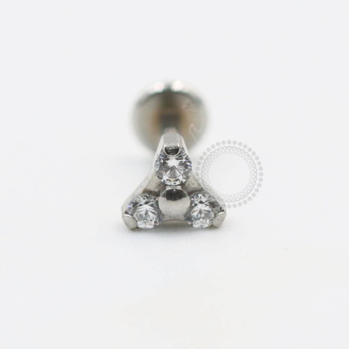 PB86 Labret Aço 316L - Strass Cristal