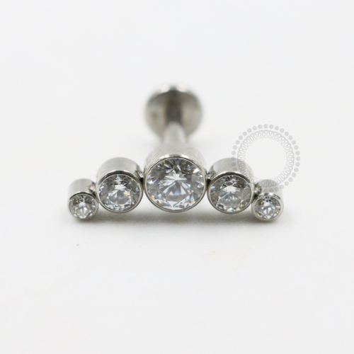 PB90 Labret Aço 316L - Zircônia Cristal