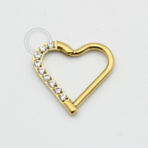 PVD28 Coração Aço PVD Gold  