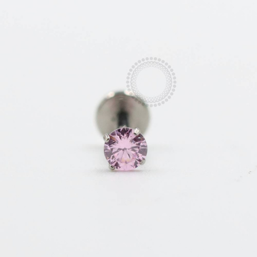 TN340-1 Labret Titânio F-136 - Zircônia Rosa