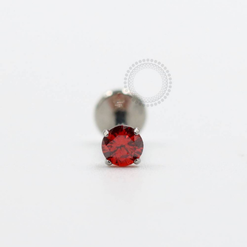 TN340-2 Labret Titânio F-136 - Zircônia Rubi