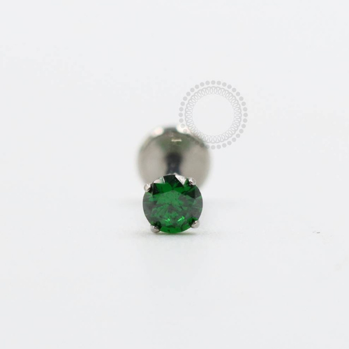 TN340-4 Labret Titânio F-136 - Zircônia Esmeralda