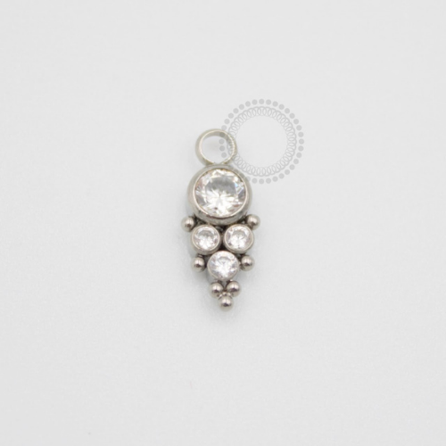 TN39 Pingente Titânio F-136 - Zircônia Cristal