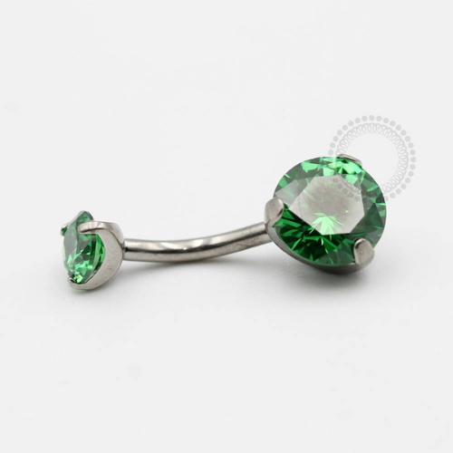 TN400 Navel Titânio F-136 - Zircônia Verde Esmeralda