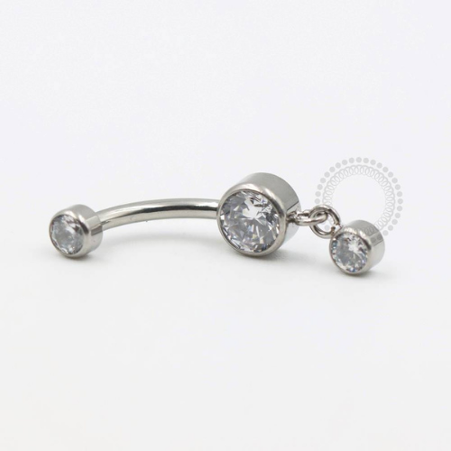 TN549 Navel Titânio F-136 - Zircônia Cristal