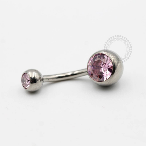 TN99-5 Navel Titânio F-136 - Zircônia Rosa