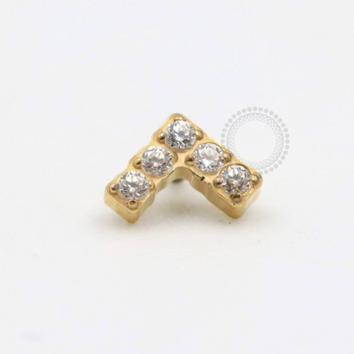 TN486-1 Topo Titânio PVD Gold - Zircônia Cristal