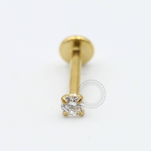TN490 Labret Titânio PVD Gold - Zircônia Cristal