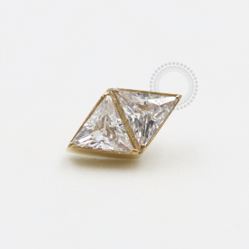 TN657 Topo Titânio PVD Gold - Zircônia Cristal