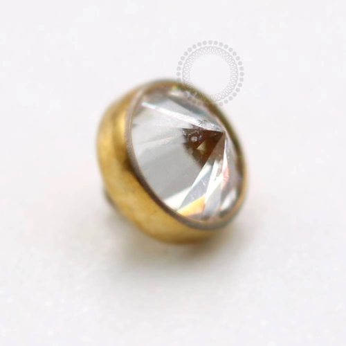 TN793 Topo Titânio PVD Gold - Zircônia Cristal