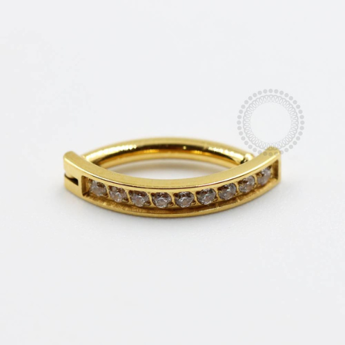 TN844 Navel Titânio PVD Gold - Zircônia Cristal