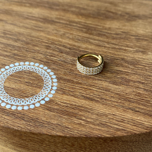 PG0035GO Segmento Aço PVD Gold - Zircônia Cristal