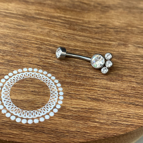 PH0023PO Navel Aço 316L - Zircônia Cristal