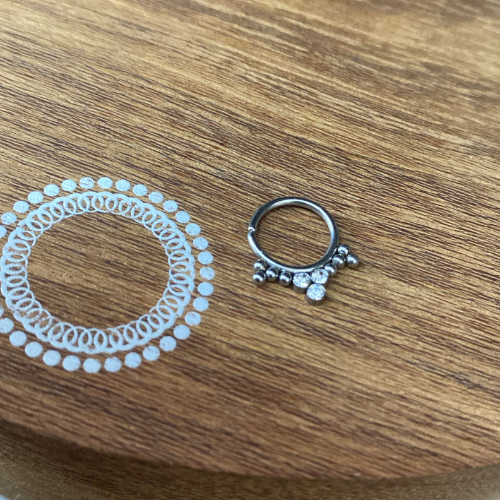 PJ0032PO Argola Aço 316L - Zircônia Cristal