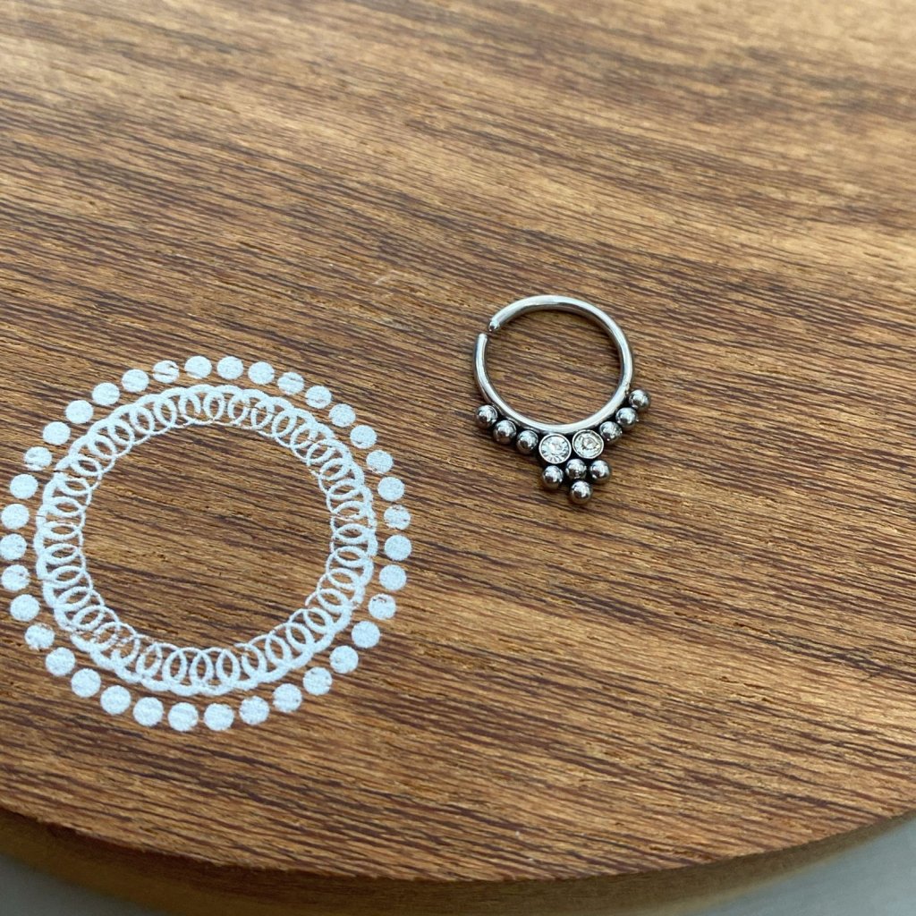PJ0034PO Argola Aço 316L - Zircônia Cristal