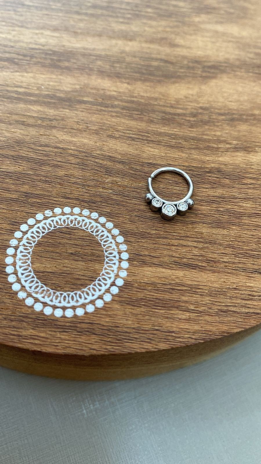 PJ0037PO Argola Aço 316L - Zircônia Cristal
