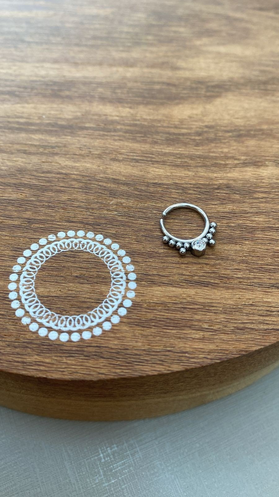 PJ0048PO Argola Aço 316L - Zircônia Cristal