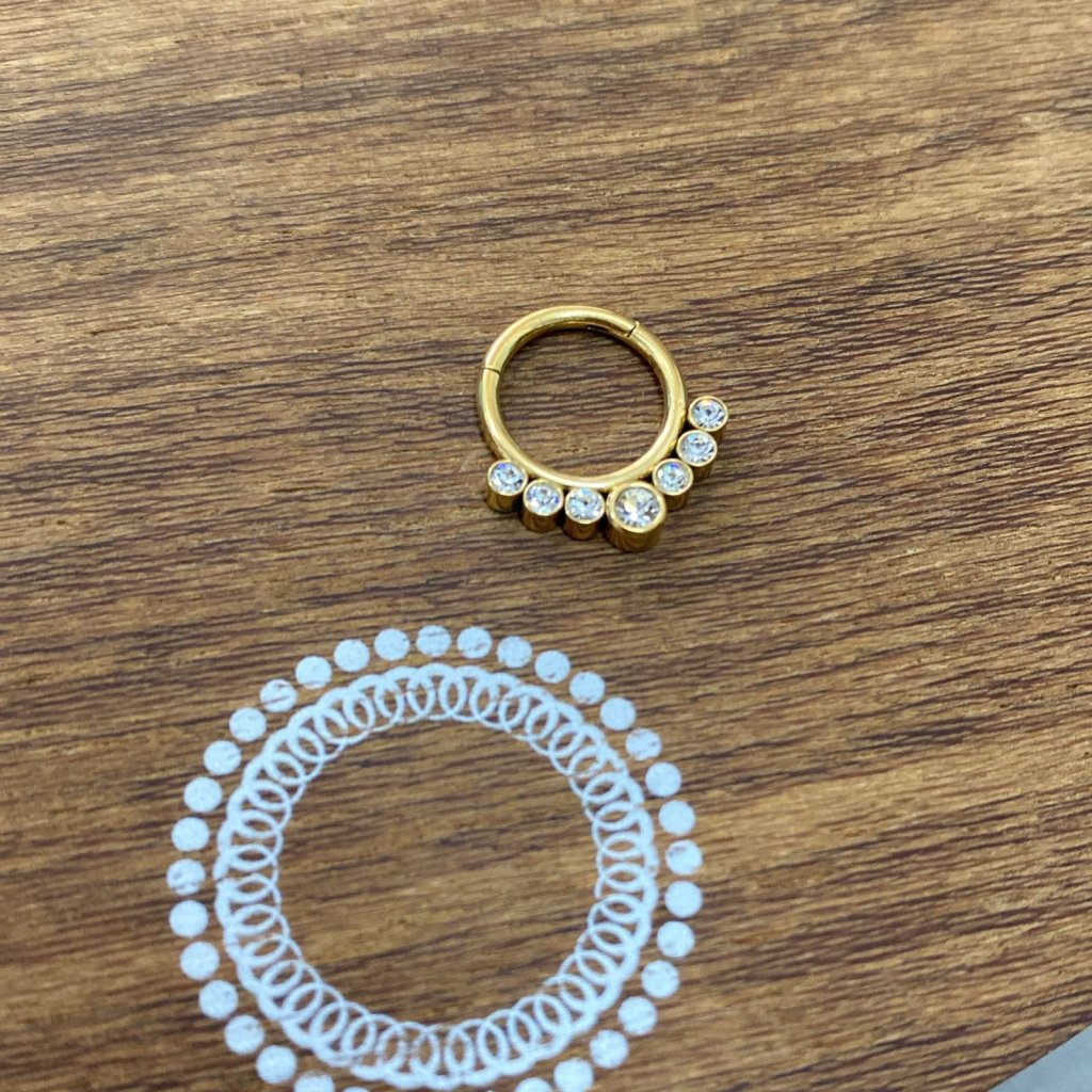 PM0015GO Segmento Aço PVD Gold - Zircônia Cristal