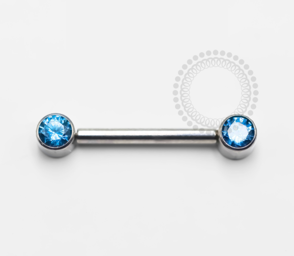TN431 Nipple Jewelry CZ Fiat Titânio-Azul Escuro