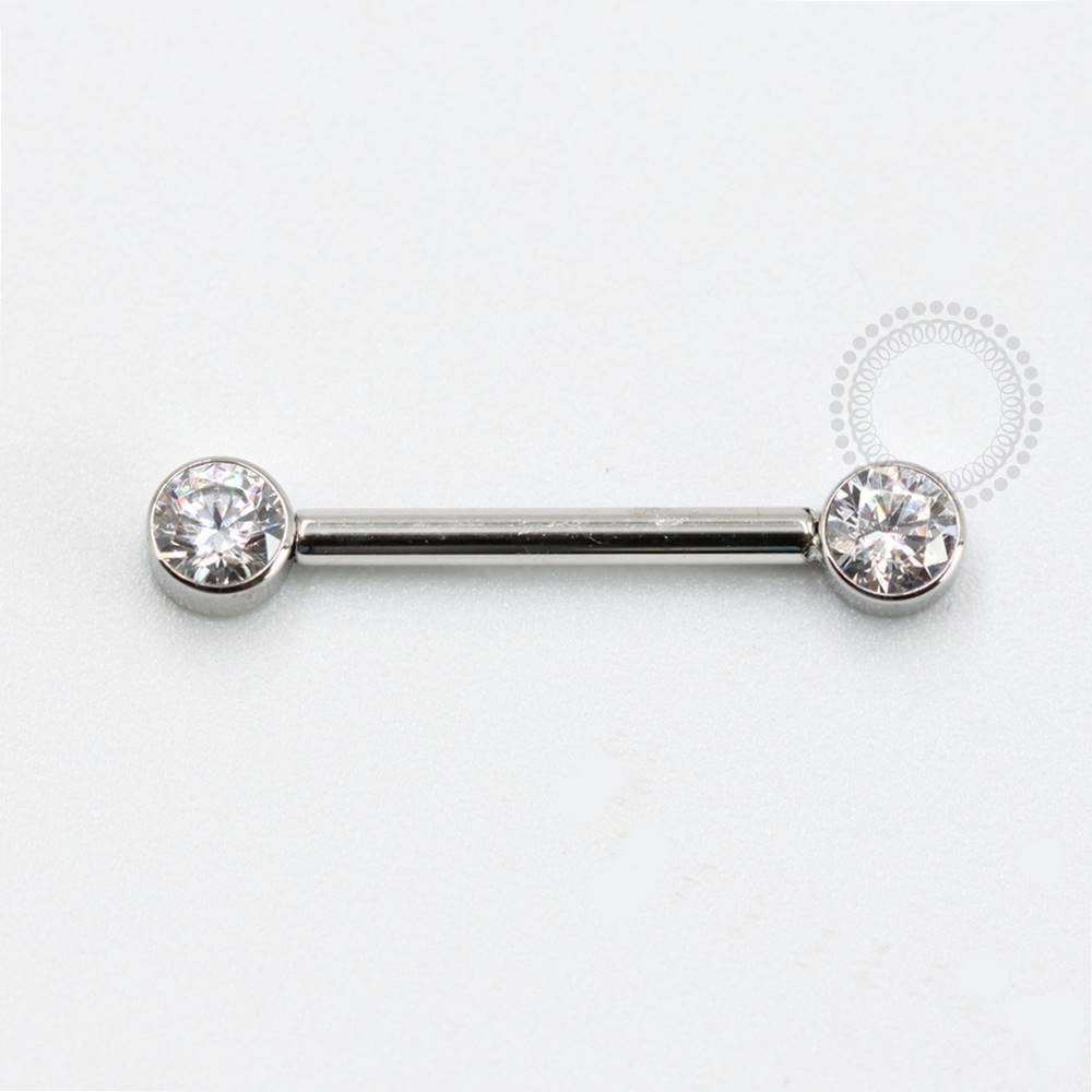PB91 Nipple Piercing Push Pin Zirconia Aço 316L 