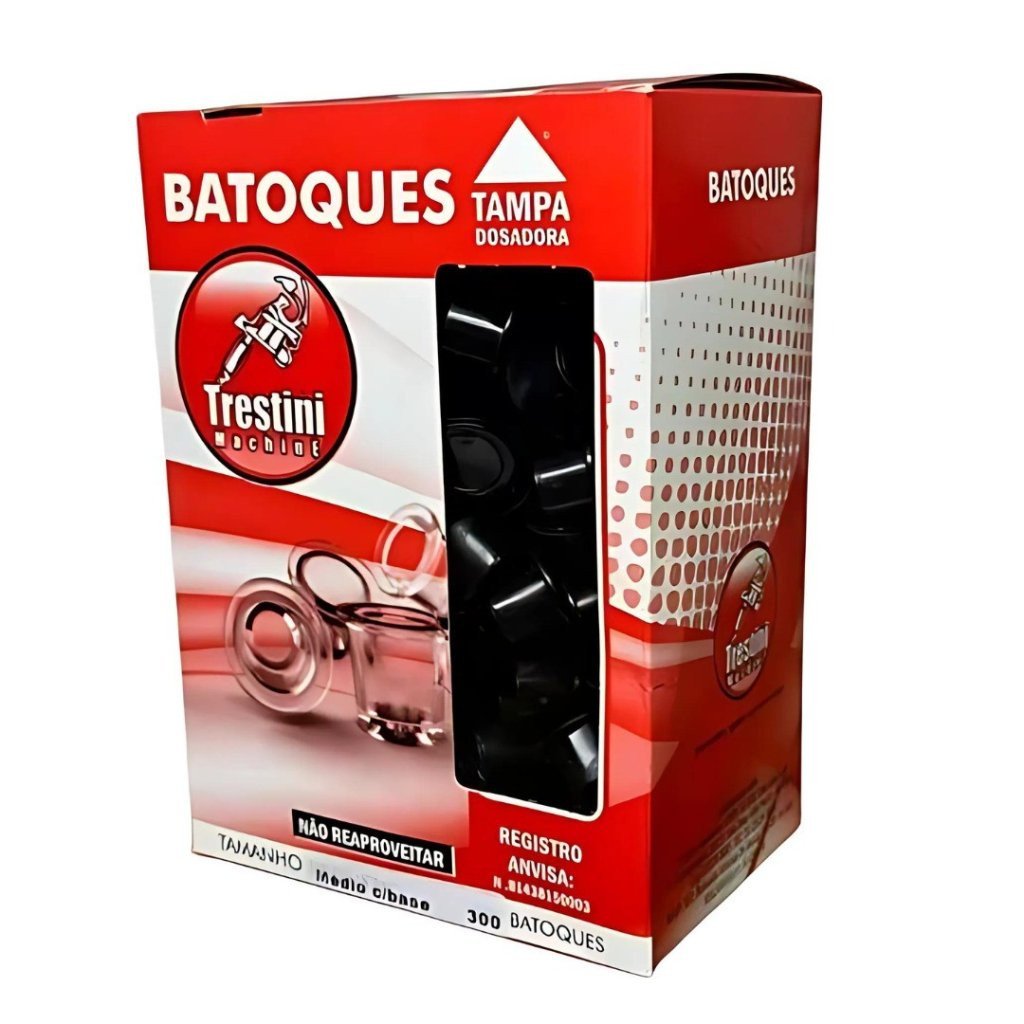 Batoque Silicone c/base Trestini Preto - M