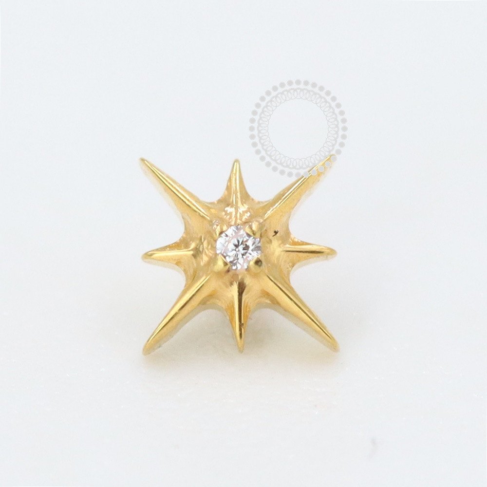 TN1064-1 Topo Titânio PVD Gold - Zircônia Cristal