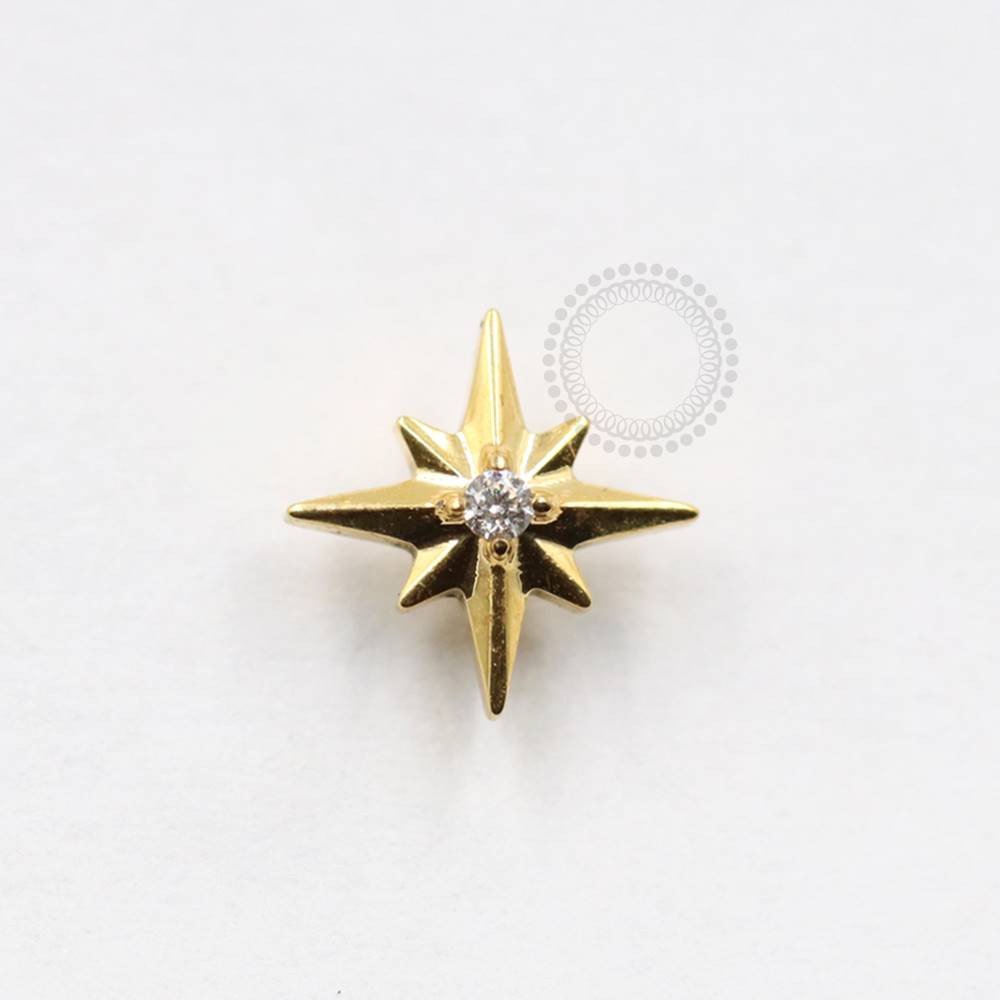 TN857 Topo Titânio PVD Gold - Zircônia Cristal