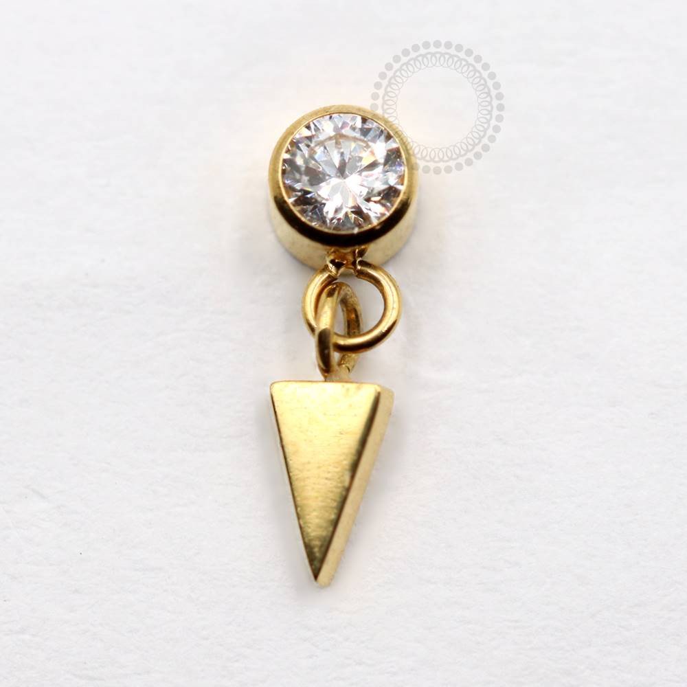 TN824 Topo Titânio PVD Gold - Zircônia Cristal
