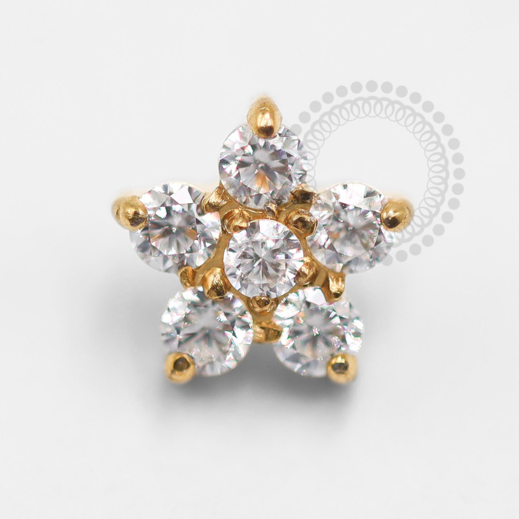 TN1363 Topo Titânio PVD Gold - Flor